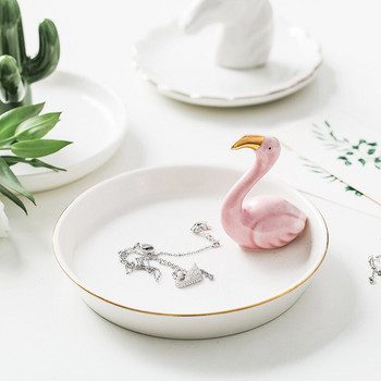 Κεραμικά Σκουλαρίκια Κοσμήματα Θήκη κολιέ Δοχείο Οθόνης Αποθήκευσης Kawaii Deer Flamingo Unicorn Nordic Διακόσμηση σπιτιού