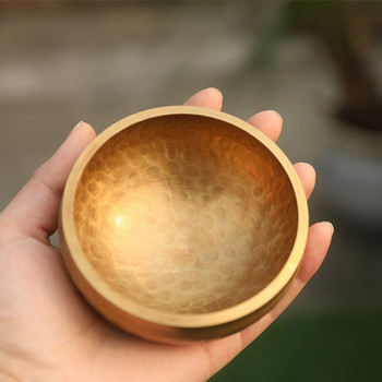 Комплект тибетска пееща купа Медна пееща купа Ръчна изработка Уникална купа за медитация