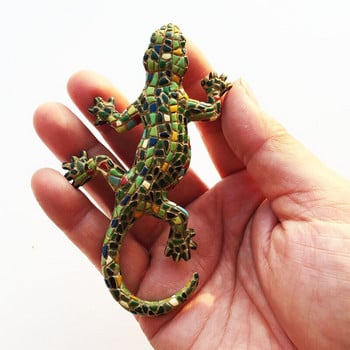 Βαρκελώνη, Ισπανία Αναμνηστικό τουριστικό τρισδιάστατο μωσαϊκό Lizard Town House Evil Crafts Magnet Μαγνήτης ψυγείου