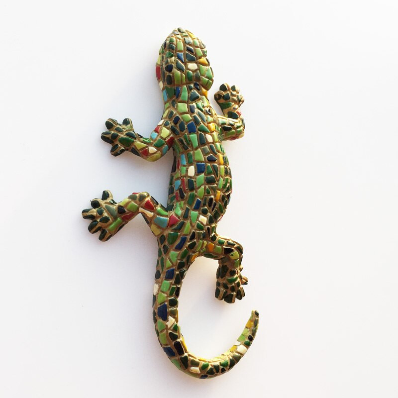 Barcelona, Spania Turism comemorativ 3D mozaic șopârlă Town House Evil Crafts Magnet Magnet pentru frigider