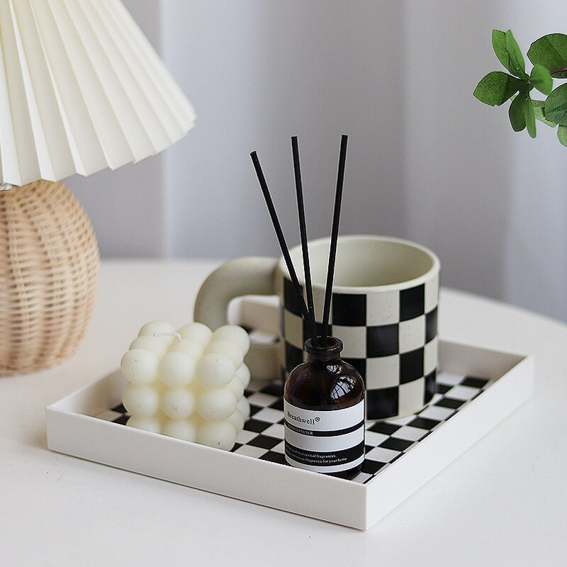 Nordic Decor Štvorcový úložný tácku Podnos na rekvizity Úložný priestor do kúpeľne Domáci dekoratívny organizér Podnos na šperky