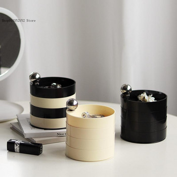 Творческа кутия за съхранение на бижута 4-слойна въртяща се гардеробна глава за спалня Въже за малки предмети Кутия за бижута