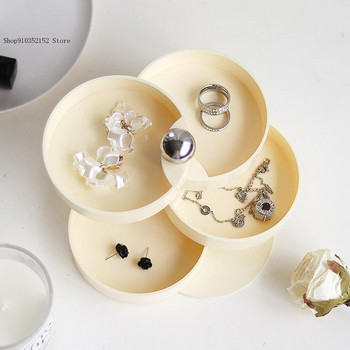 Creative Jewelry Storage Box 4 επιπέδων Περιστρεφόμενη κρεβατοκάμαρα Βεστιάριο Κεφαλή σχοινί για μικρά αντικείμενα Κουτί κοσμημάτων