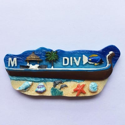 Maldives Gift Bag Doney Ship Shell Foot 3D Fridge Magnet Travel сувенир Хладилник Магнитни стикери Подарък за декорация на дома