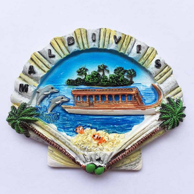 Maldives Gift Bag Doney Ship Shell Foot 3D Fridge Magnet Travel сувенир Хладилник Магнитни стикери Подарък за декорация на дома