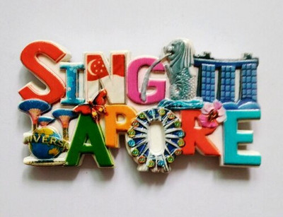 Aukštos kokybės Singapūro vėliava Merlion 3D šaldytuvo magnetas Pasaulio turizmo suvenyrai Šaldytuvas Magnetiniai lipdukai Namų apdaila