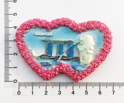 Aukštos kokybės Singapūro vėliava Merlion 3D šaldytuvo magnetas Pasaulio turizmo suvenyrai Šaldytuvas Magnetiniai lipdukai Namų apdaila