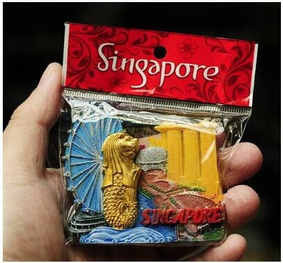 Aukštos kokybės Singapūro vėliava Merlion 3D šaldytuvo magnetas Pasaulio turizmo suvenyrai Šaldytuvas Magnetiniai lipdukai Namų apdaila