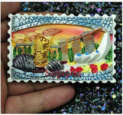 Aukštos kokybės Singapūro vėliava Merlion 3D šaldytuvo magnetas Pasaulio turizmo suvenyrai Šaldytuvas Magnetiniai lipdukai Namų apdaila