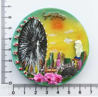 Aukštos kokybės Singapūro vėliava Merlion 3D šaldytuvo magnetas Pasaulio turizmo suvenyrai Šaldytuvas Magnetiniai lipdukai Namų apdaila
