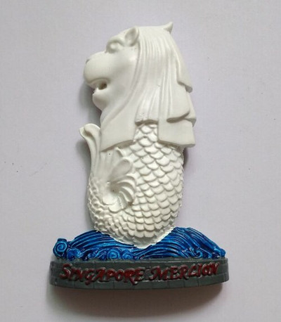 Aukštos kokybės Singapūro vėliava Merlion 3D šaldytuvo magnetas Pasaulio turizmo suvenyrai Šaldytuvas Magnetiniai lipdukai Namų apdaila