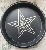 Wicca ceremonijos apvalios Pentagramos žvakidės laikymo padėklas žvakė Trifazis mėnulio meditacijos dubuo dekoratyvinis dubuo