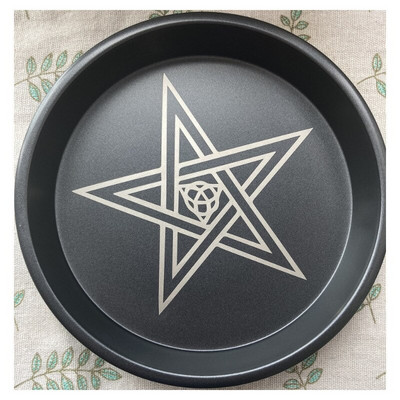 Wicca ceremonijos apvalios Pentagramos žvakidės laikymo padėklas žvakė Trifazis mėnulio meditacijos dubuo dekoratyvinis dubuo