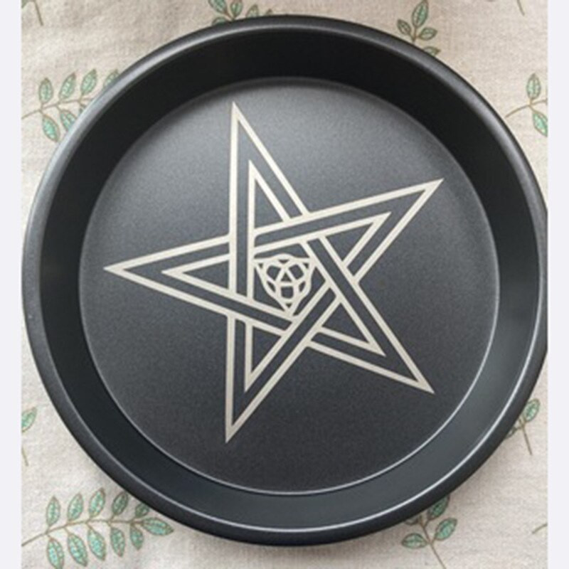 Wicca ceremonijos apvalios Pentagramos žvakidės laikymo padėklas žvakė Trifazis mėnulio meditacijos dubuo dekoratyvinis dubuo