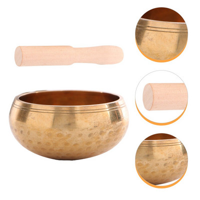 1 σετ Sing Bowl Pretty Unique Χρήσιμο Ήχο Μπολ Χάλκινο Sing Bowl Διαλογισμός Μπολ Ράβδος για Διαλογισμό Αίθουσας Γιόγκα