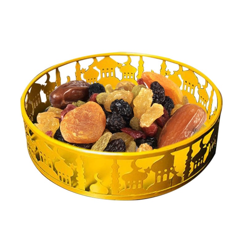 3 db kerek ételtálaló vas Eid vacsora tányér étkészlet Kareem Ramadan EID Mubarak iszlám party dekoráció