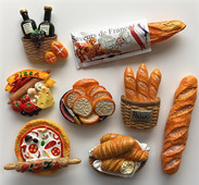 Francuska Papirnata vrećica od grubih zrna 3D smola Magneti za hladnjak Turistički suveniri Magnetske naljepnice za hladnjake Uređenje doma