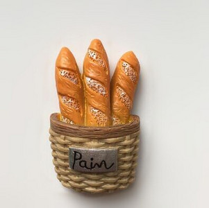 Francuska Papirnata vrećica od grubih zrna 3D smola Magneti za hladnjak Turistički suveniri Magnetske naljepnice za hladnjake Uređenje doma