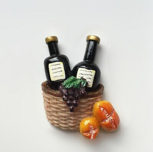 Francuska Papirnata vrećica od grubih zrna 3D smola Magneti za hladnjak Turistički suveniri Magnetske naljepnice za hladnjake Uređenje doma