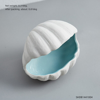 Podnos na šperky Conch Serie, biely porcelánový tanier na šperky, náhrdelník, náušnice, úložný box na ozdobné šperky