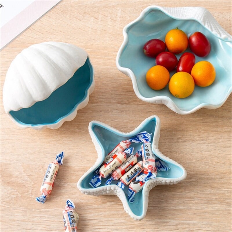 Podnos na šperky Conch Serie, biely porcelánový tanier na šperky, náhrdelník, náušnice, úložný box na ozdobné šperky
