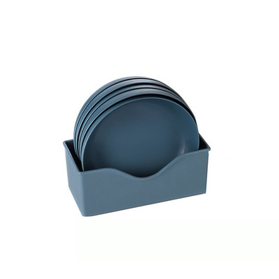 5 db műanyag tányér tartóval Tartós törésálló mély tányérok Szilárd könnyű tányérok Mosogatógépben mosható tányérok