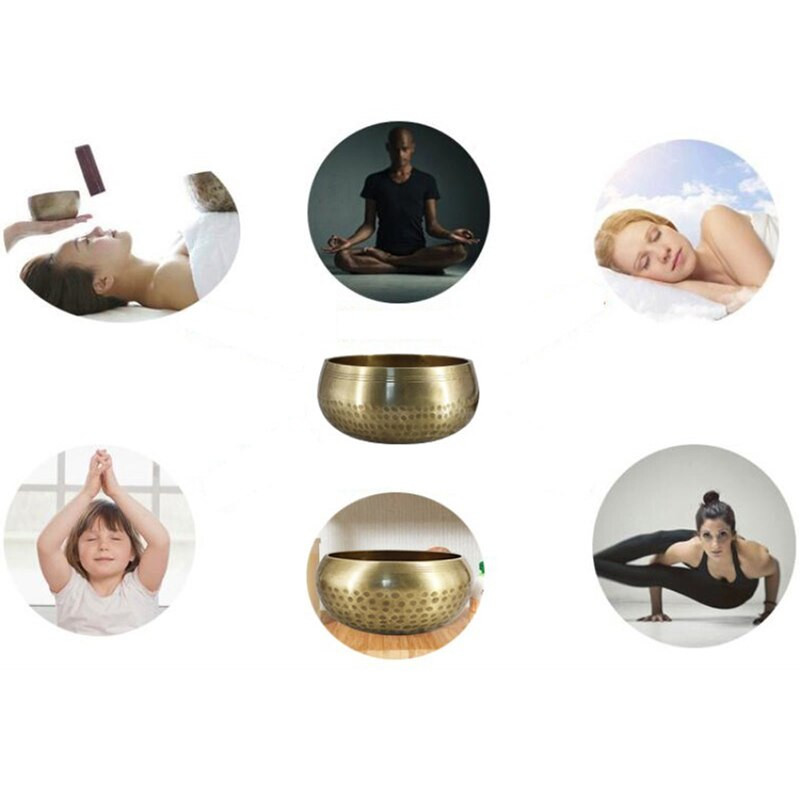 8 cm-es új rézből készült aranyozott jóga énekes tál buddhizmus tibeti csakra meditáció éneklő tálak