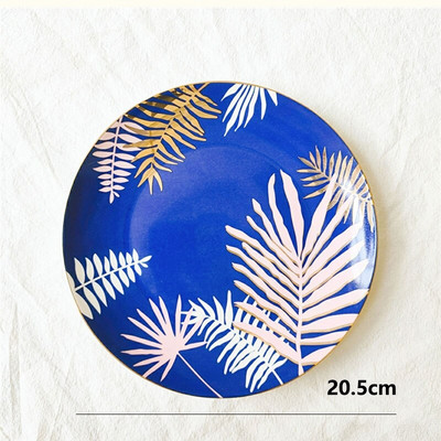 Farfurie cu plante din pădurea tropicală nordică Farfurie pentru desert Farfurie rece pentru cină Farfurie cu mâncare occidentală Farfurie pentru masă pentru acasă