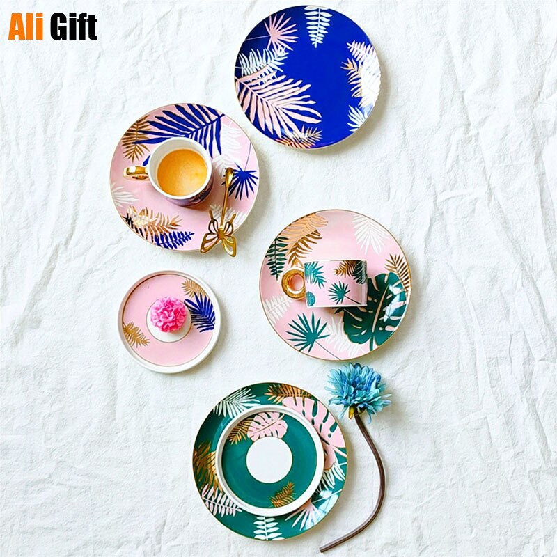 Farfurie cu plante din pădurea tropicală nordică Farfurie pentru desert Farfurie rece pentru cină Farfurie cu mâncare occidentală Farfurie pentru masă pentru acasă
