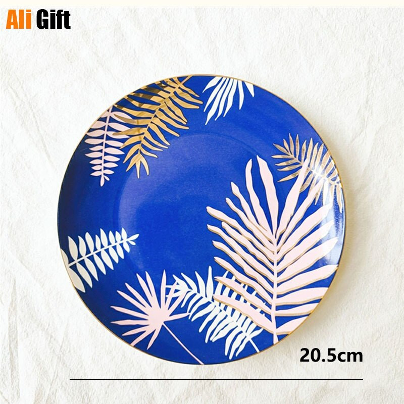 Farfurie cu plante din pădurea tropicală nordică Farfurie pentru desert Farfurie rece pentru cină Farfurie cu mâncare occidentală Farfurie pentru masă pentru acasă