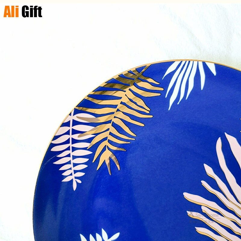Farfurie cu plante din pădurea tropicală nordică Farfurie pentru desert Farfurie rece pentru cină Farfurie cu mâncare occidentală Farfurie pentru masă pentru acasă