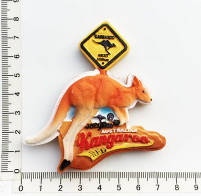 Ръчно изработени рисувани Австралийско кенгуру 3D магнити за хладилник Туристически сувенири Колекция от магнитни стикери за хладилник