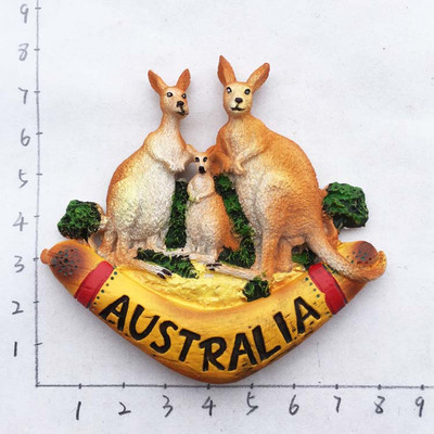 Ръчно изработени рисувани Австралийско кенгуру 3D магнити за хладилник Туристически сувенири Колекция от магнитни стикери за хладилник