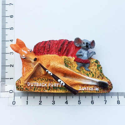 Ръчно изработени рисувани Австралийско кенгуру 3D магнити за хладилник Туристически сувенири Колекция от магнитни стикери за хладилник