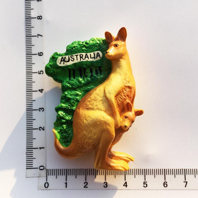Ръчно изработени рисувани Австралийско кенгуру 3D магнити за хладилник Туристически сувенири Колекция от магнитни стикери за хладилник