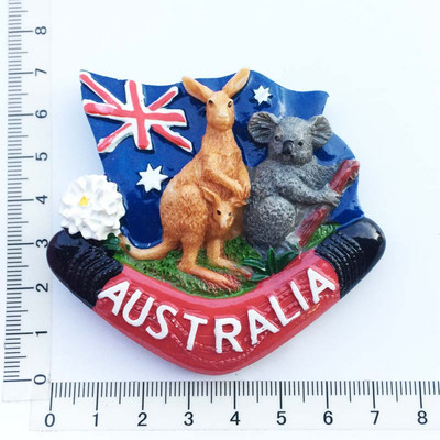 Ръчно изработени рисувани Австралийско кенгуру 3D магнити за хладилник Туристически сувенири Колекция от магнитни стикери за хладилник