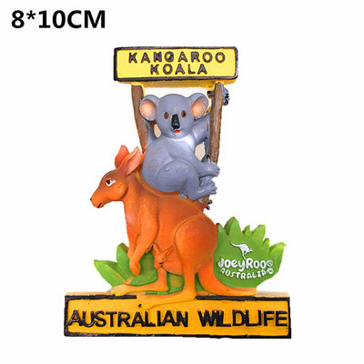 Ръчно изработени рисувани Австралийско кенгуру 3D магнити за хладилник Туристически сувенири Колекция от магнитни стикери за хладилник