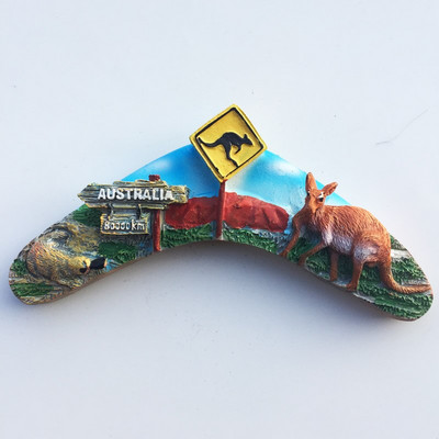 Ръчно изработени рисувани Австралийско кенгуру 3D магнити за хладилник Туристически сувенири Колекция от магнитни стикери за хладилник