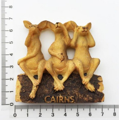 Ръчно изработени рисувани Австралийско кенгуру 3D магнити за хладилник Туристически сувенири Колекция от магнитни стикери за хладилник