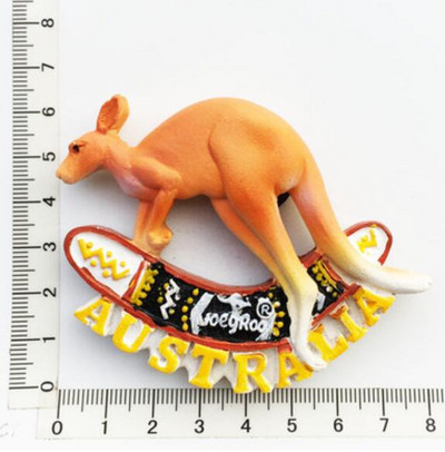 Ръчно изработени рисувани Австралийско кенгуру 3D магнити за хладилник Туристически сувенири Колекция от магнитни стикери за хладилник