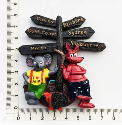 Ръчно изработени рисувани Австралийско кенгуру 3D магнити за хладилник Туристически сувенири Колекция от магнитни стикери за хладилник