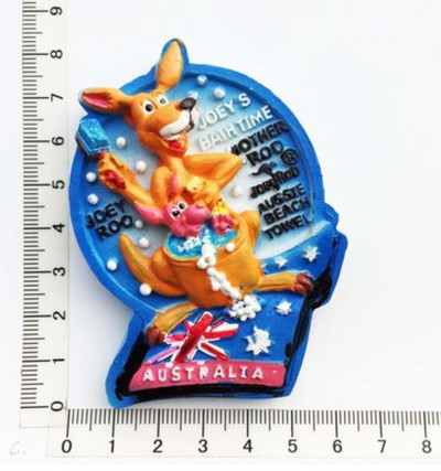 Ръчно изработени рисувани Австралийско кенгуру 3D магнити за хладилник Туристически сувенири Колекция от магнитни стикери за хладилник