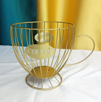 Творческа кошница за съхранение на капсула за кафе Кошница за чаша за кафе Винтидж държач за органайзер за капсули за кафе Домашен декор