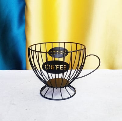 Kreatív kávékapszula tároló kosár kávéscsésze kosár vintage kávépárna rendszerező tartó lakberendezés