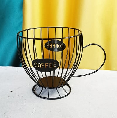 Kreatív kávékapszula tároló kosár kávéscsésze kosár vintage kávépárna rendszerező tartó lakberendezés