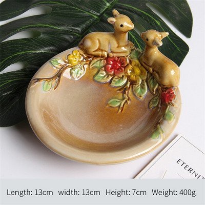 Priemer 13CM Dekorácia Svadobný tanier Keramický porcelánový domáci tanier Miska Nádoba Európsky luxusný život
