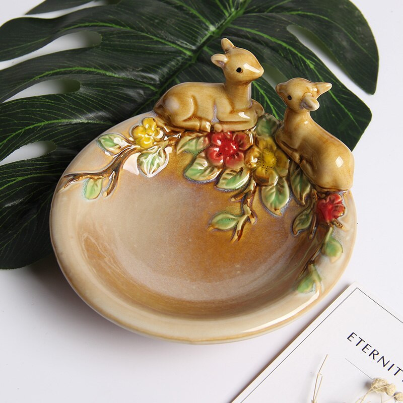 Priemer 13CM Dekorácia Svadobný tanier Keramický porcelánový domáci tanier Miska Nádoba Európsky luxusný život