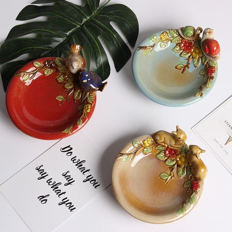 Priemer 13CM Dekorácia Svadobný tanier Keramický porcelánový domáci tanier Miska Nádoba Európsky luxusný život