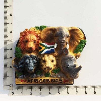 Afrika Magnety na chladničku Suveníry Keňa Tanzánia Namíbia Uganda Zimbabwe Päť zvieracích hláv Dekoratívne nálepky na chladničku Darčeky