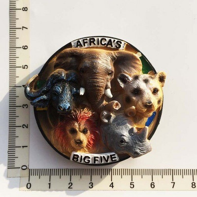 Afrika Magnety na chladničku Suveníry Keňa Tanzánia Namíbia Uganda Zimbabwe Päť zvieracích hláv Dekoratívne nálepky na chladničku Darčeky